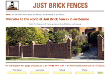 Tablet Screenshot of justbrickfences.com.au